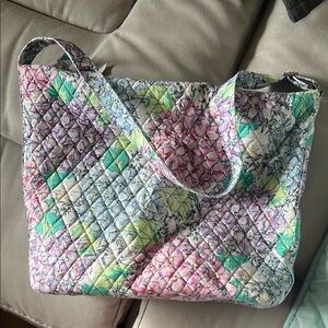 Floral Quilted Tote Bag